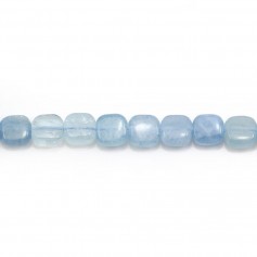 Aigue marine bleu, de forme carré 6mm x 4 pcs