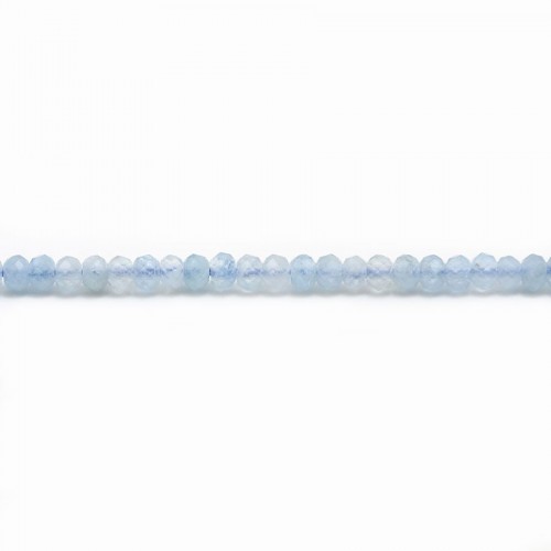 Aquamarine faceted rondelle 3x5mm x 40cm