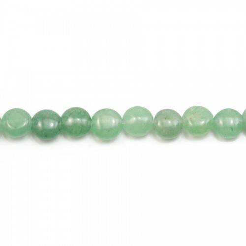 Aventurine verte, de forme ronde et plate, 6mm x 39cm