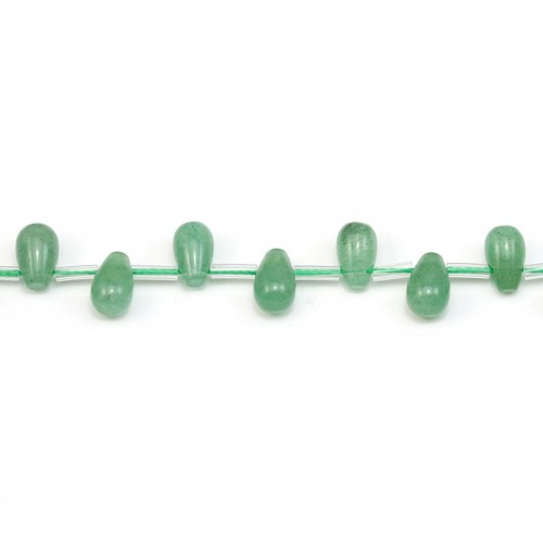 Aventurine verte, en forme de goutte ronde, de taille 6x9mm x 4 st