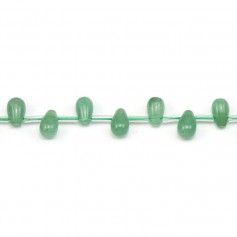 Aventurine green, in the shape of a round drop, in size of 6 * 9mm x 4 pcs