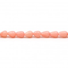 Sea bamboo teinted in orange, in the shape of a drop, size 2 * 6mm x 40cm 