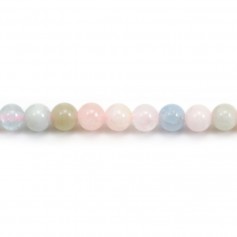 Morganite and aquamarine mix round 4mm x 40cm