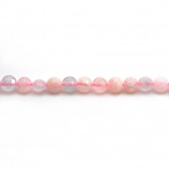 Morganite et Aigue Marine, en forme de rond plat facette  4mm x 40cm