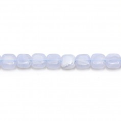 Calcédoine bleu, de forme carré 6mm x 6 pcs