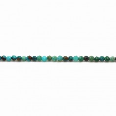 Chrysocolle, de forme ronde facetté, de taille 2mm x 40cm