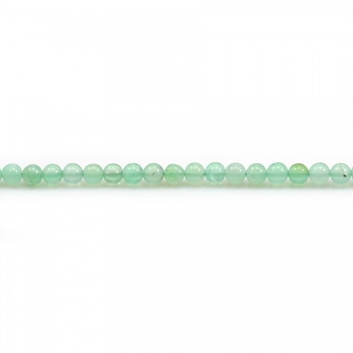 Chrysoprase de couleur verte, de forme ronde, 3mm x 10pcs