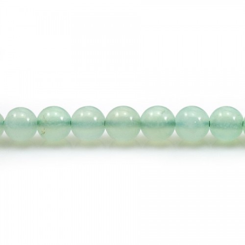 Chrysoprase de couleur verte, de forme ronde, 4.5 - 5mm x 4pcs