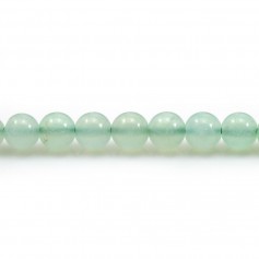 Chrysoprase de couleur verte, de forme ronde, 4.5 - 5mm x 4pcs