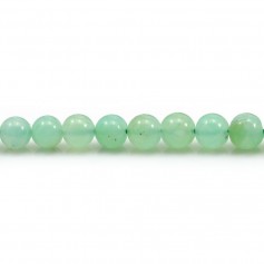 Chrysoprase de couleur verte, de forme ronde, 5mm x 4pcs