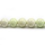Chrysoprase "lemon", de couleur jaune vert, de forme ronde, 10mm x 39cm