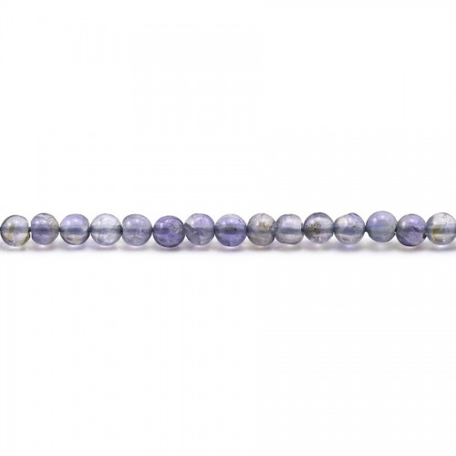 Cordierita (Iolita) púrpura, forma redonda, 3mm x 39cm