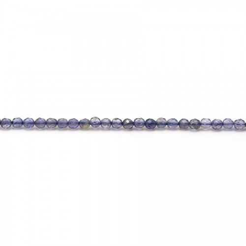 Cordierite (Iolite) ronde facette 2mm x 40cm