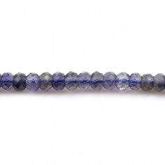 faceted flat beads of Iolite 3-4mm x 35cm 
