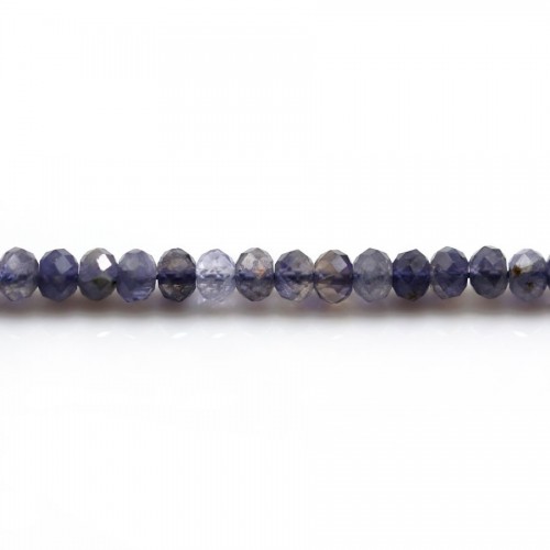 Cordiérite (Iolite)  rondelles facette 3-4.5mm x 40cm