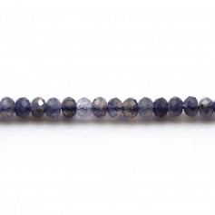 Cordiérite (Iolite) rondelles facette 3-4.5mm x 40cm