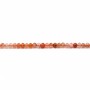 Cornaline orange, en forme de rondelle facetté, de taille 2x3.5mm x 40cm