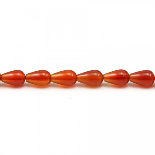 Corniola, goccia, 5x8mm x 40cm