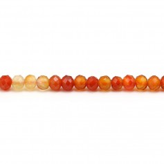 Cornaline orange, in the shape of a faceted roundel, in size of 3 * 4mm x 39cm