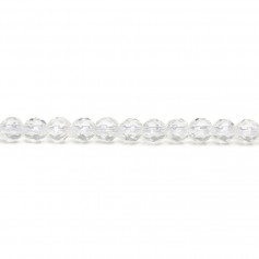 Cristal de roche rond facetté 4mm x 20pcs