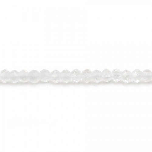 Cristal de roche rond plat facette 2mm x 40cm