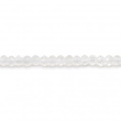Cristal de roche rond plat facette 2mm x 40cm