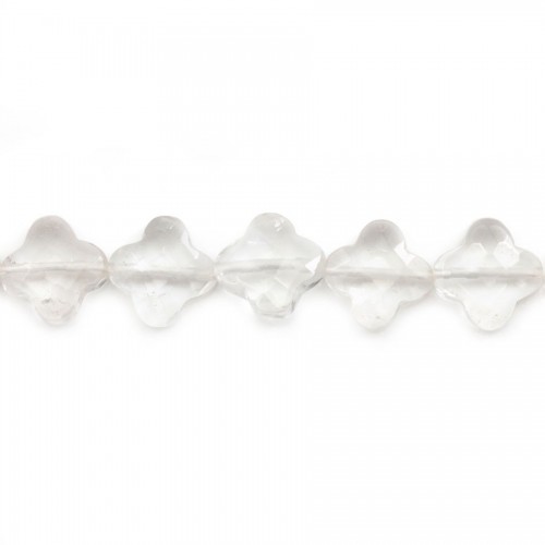Cristal de roche trèfle facette 13 mm   