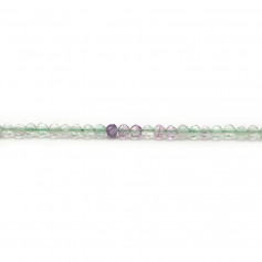 Fluorite multicolore, de forme ronde facetté, 2mm x 39cm