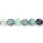 Fluorite de forme ronde plate 8mm x 40cm