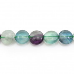 Fluorite de forme ronde plate 10mm x 4pcs
