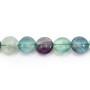Fluorite de forme ronde plate 10mm x 4pcs