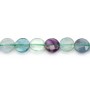 Fluorite de forme ronde plate facette 8mm x 4pcs