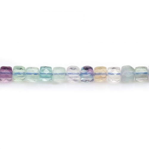 Multicolored tourmaline, in round and flat faceted shape, 4mm x 40cm
