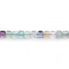 Multicolored tourmaline, in round and flat faceted shape, 4mm x 40cm