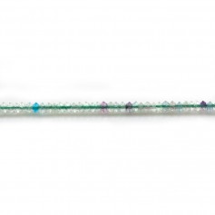 Fluorite rondelle boulier facette 2x3mm sur fil 39cm