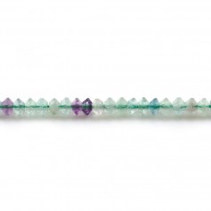 Fluorite rondelle boulier facette 2x3mm sur fil 39cm