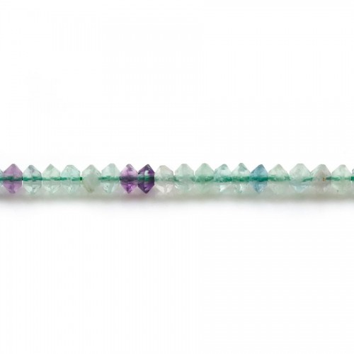 Fluorite rondelle boulier facette 2x3mm sur fil 39cm