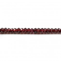 Grenat bordeaux, en forme de rondelle facetté, 2.5x4mm x 10pcs