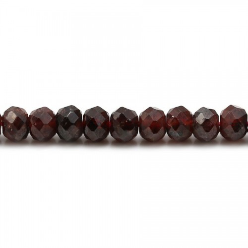 Garnet rondelle faceted 3x5mm x 40cm