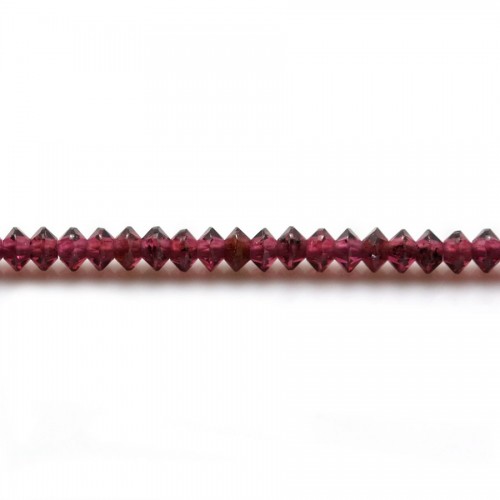 Grenat rondelle boulier facette 2x3mm sur fil 39cm