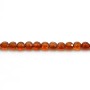 Hessonite rond plat  facette 4mm x 40cm