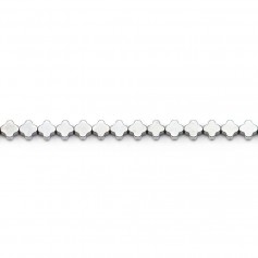 Hématite de couleur argenté, en forme de trèfle, 4mm x 20pcs
