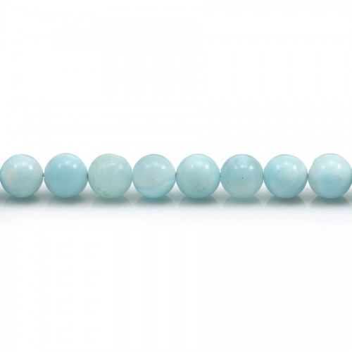 Hemimorphite de couleur bleu clair, 6mm x 39cm