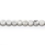 White howlite, in the shape of round and flat pearls, 4 * 6mm x 40cm