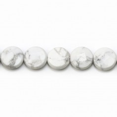Howlite, de forme ronde facetté et plate, 10mm x 4pcs