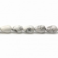 Howlite, en forme de goutte ronde lisse, 8 * 12mm x 4pcs