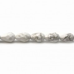 Howlite, en forme de goutte ronde facetté, 8 * 12mm x 4pcs