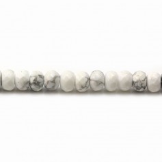 Howlite, en forme de rondelle facetté, 4 * 6mm x 6pcs