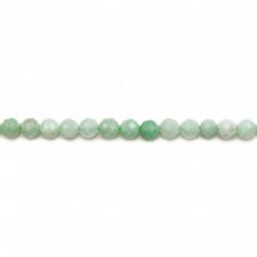 Natural jade, in the shape of a faceted round, 3mm x 40cm