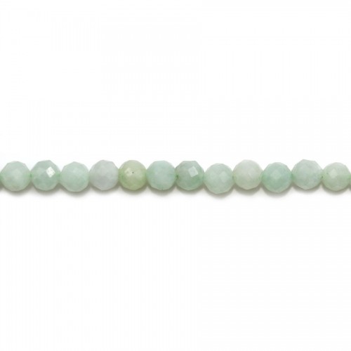 Jade nature rond facette 4mm x 40cm